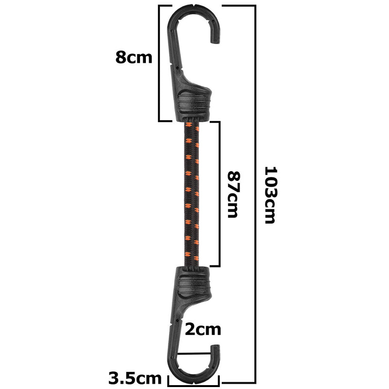 Bungee Cord 100cm with PVC-Coated Metal Hooks