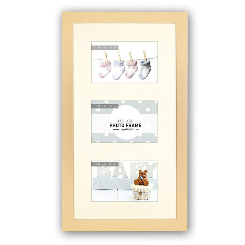Emma Newborn Beige Multi Photo Frame – Holds 3 x 6x4 Photos