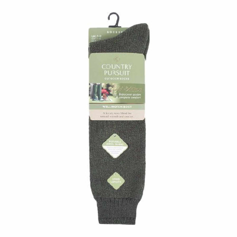 1 Pack Mens Long Green Wellington Boot Socks