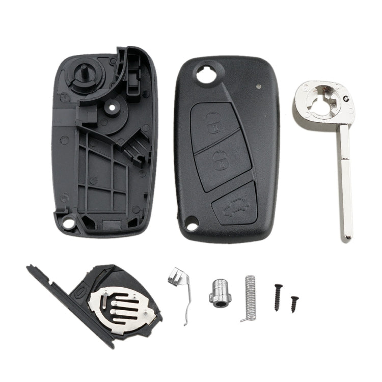 For FIAT Car Keys Replacement 3 Buttons Car Key Case with Side Battery Holder, Blue, Black