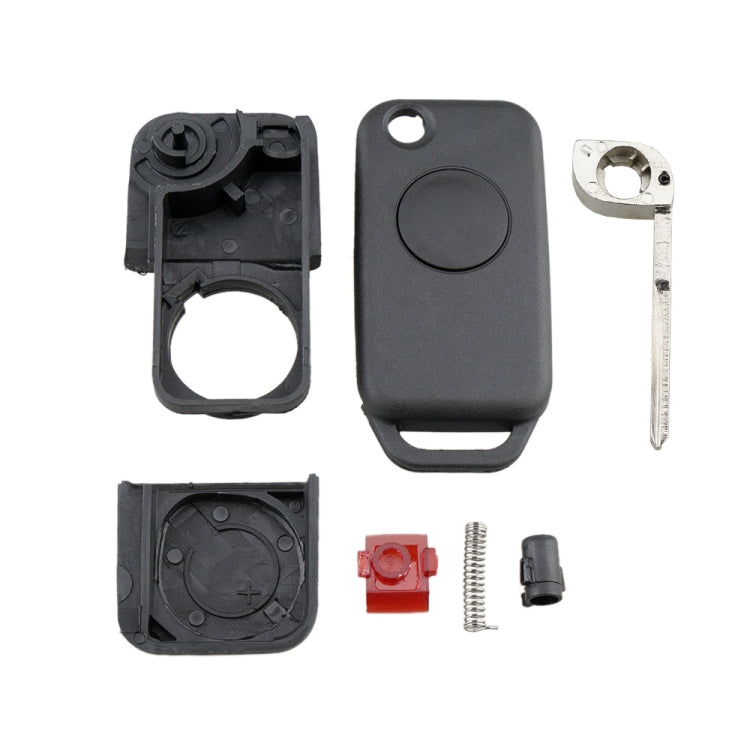 For Mercedes-Benz Car Keys Replacement 1 Button Car Key Case with Foldable Key Blade, 1 Button