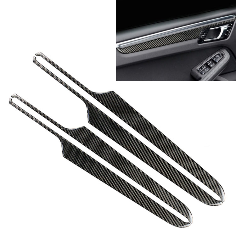 4 PCS Carbon Fiber Car Door Panel Decorative Sticker for Porsche Macan, Door Panel