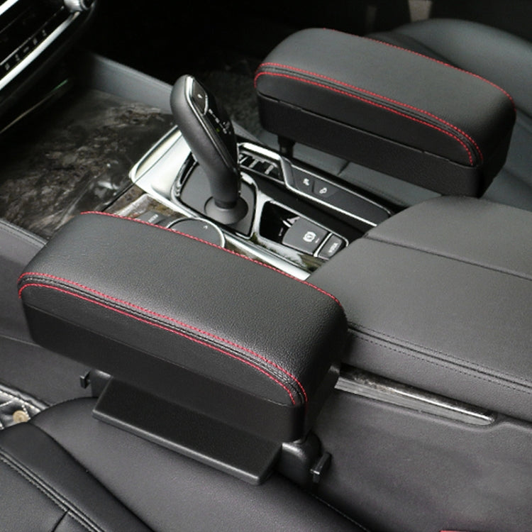 2 PCS Universal Car Wireless Qi Standard Charger PU Leather Wrapped Armrest Box Cushion Car Armrest Box Mat with Storage Box, 2pcs(Black White), 2pcs(Grey), 2pcs(Beige), 2pcs(Brown), 2pcs(Black Red)