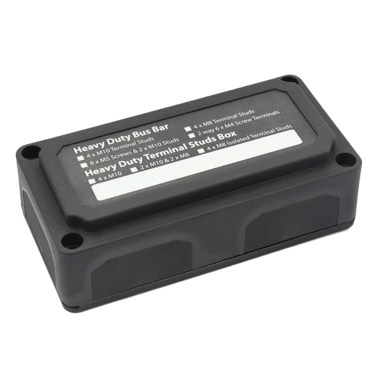Max DC 48V 300A Heavy-Duty Module Design Bus Bar 4 M8 Terminal Studs Box Busbar for Car / RV / Boat, 300A