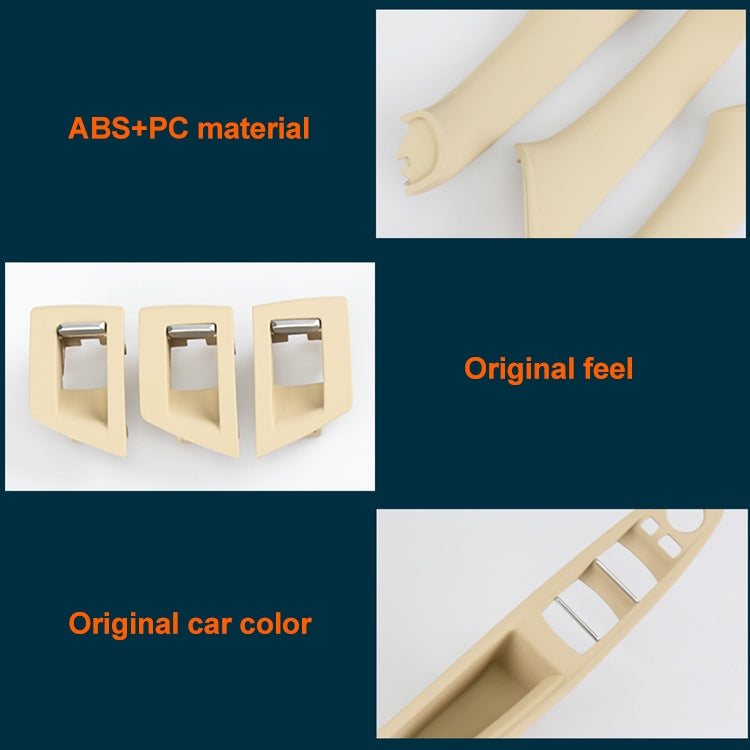 Car Imported Version Inside Doors Handle Pull Trim Cover 5141 7225 873 for BMW F10 F18, Left Driving, Imported Version (Wine Red), Imported Version (Dark Coffee), Imported Version (Beige White), Imported Version (Grey), Imported Version (Beige)