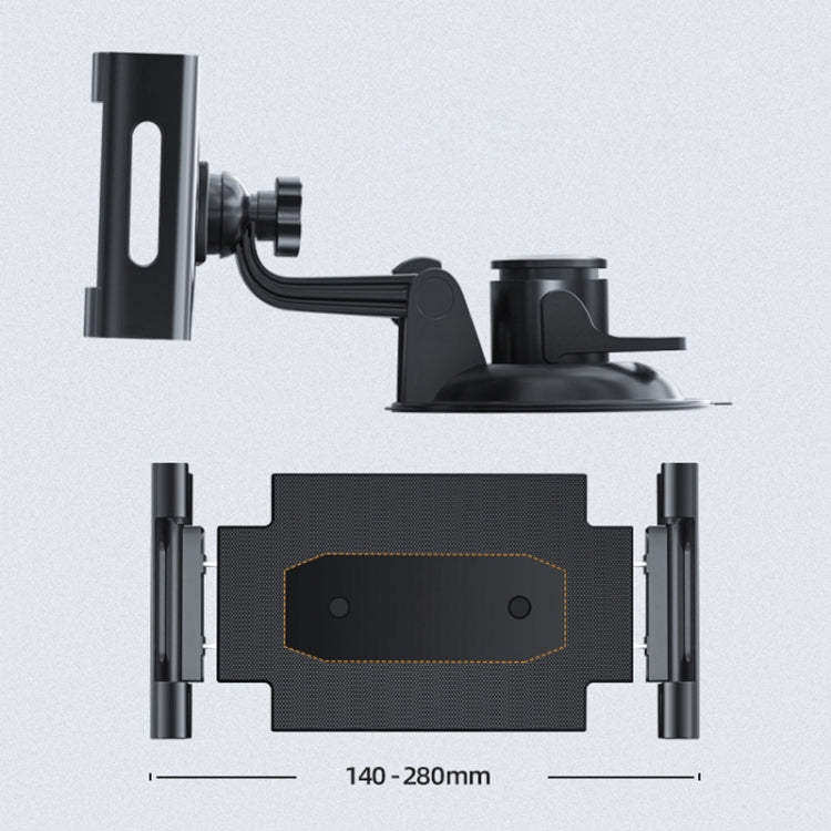 Car Dashboard Tablet Holder PVC Suction Cup Windshield Bracket + Tray, PVC Suction Cup + Tray