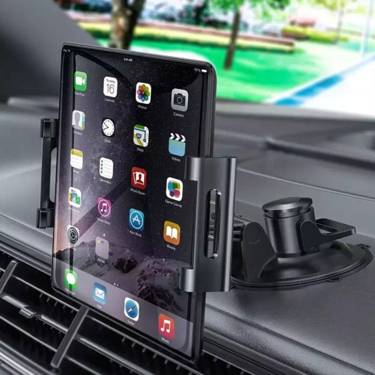 Car Dashboard Tablet Holder PVC Suction Cup Windshield Bracket + Tray, PVC Suction Cup + Tray