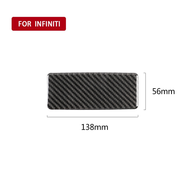 Car Carbon Fiber Rear Seat Ashtray Panel Decorative Sticker for Infiniti Q50 / Q60 2014-2020, Rear Seat Ashtray Panel