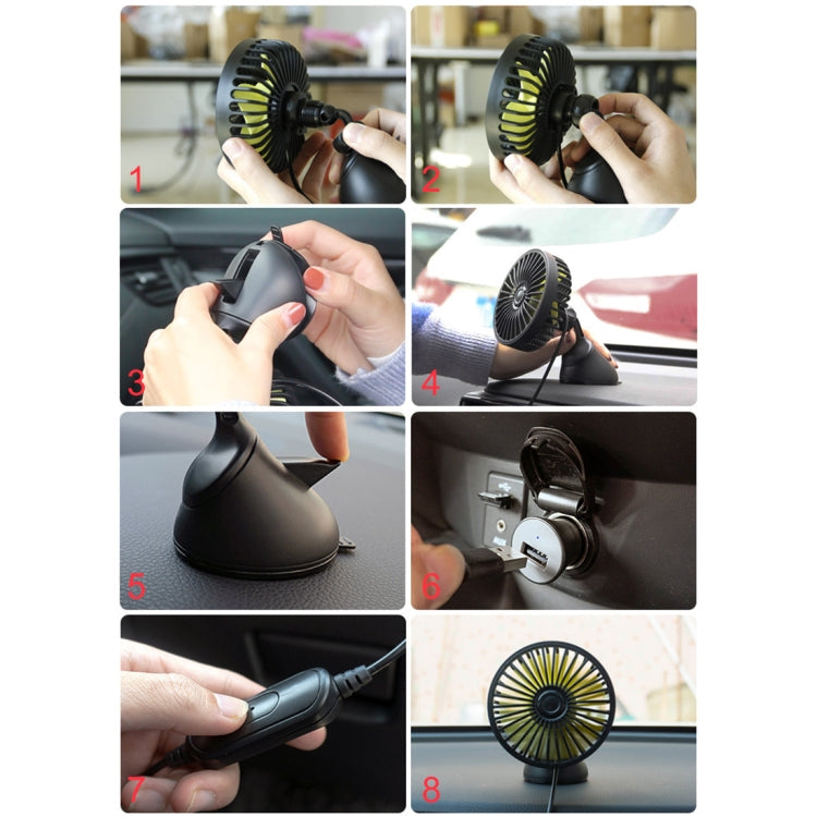 F403 Portable Car Center Console Sucker Electric Cooling Fan with Aromatherapy, F403