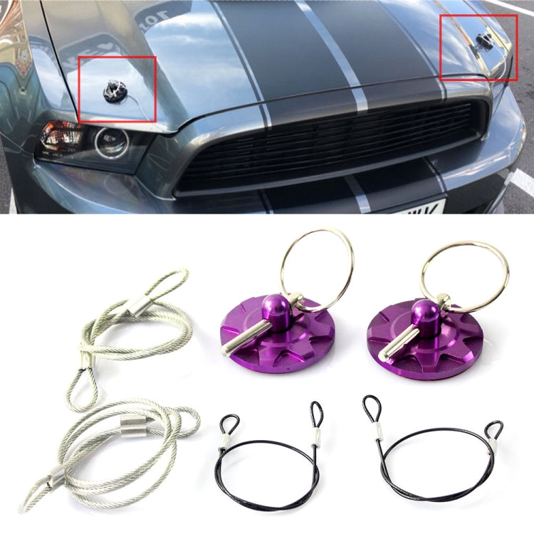 XH-6049 Car Universal Modified Racing Punch-free Aluminum Engine Hood Lock Cover, XH-6049(Black), XH-6049(Gold), XH-6049(Blue), XH-6049(Purple), XH-6049(Red), XH-6049(Silver)