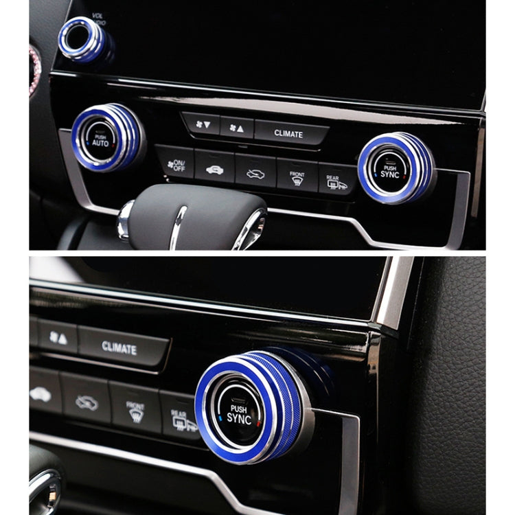 3 PCS Car Metal Air Conditioner Knob Case for Honda CR-V 2017, For Honda CR-V 2017 (Red), For Honda CR-V 2017 (Blue)