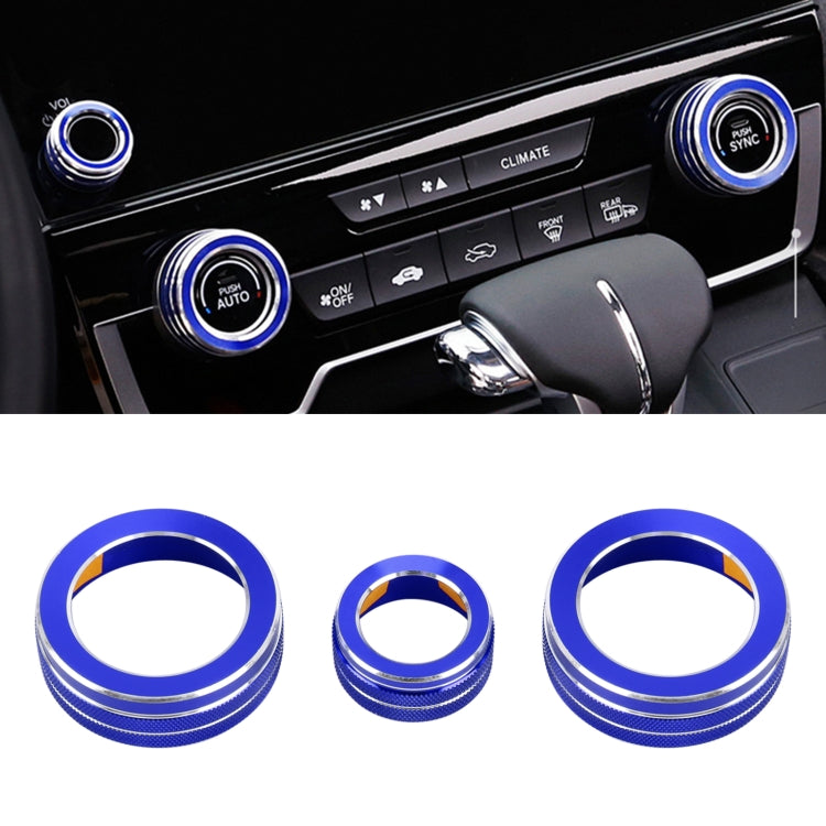 3 PCS Car Metal Air Conditioner Knob Case for Honda CR-V 2017, For Honda CR-V 2017 (Red), For Honda CR-V 2017 (Blue)