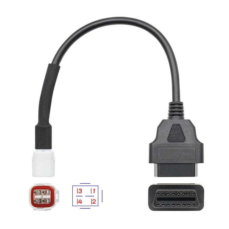 Motorcycle OBD Female to 4PIN Connector Cable for Yamaha, 4PIN