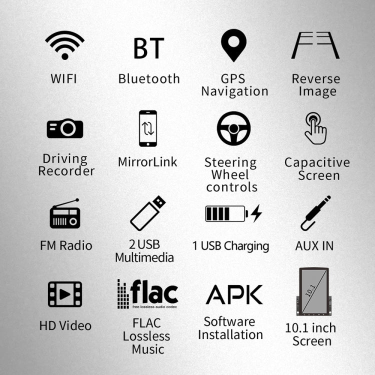D110 Car Android Navigation Machine Support Mobile Phone Interconnection / Steering Wheel Control, 2GB+64GB, D110 10.1-Inch