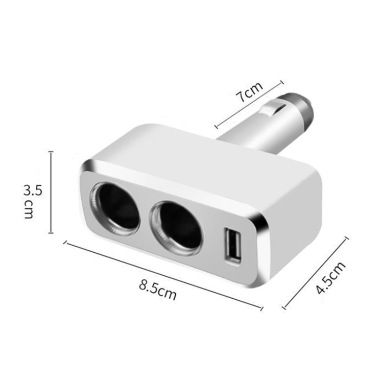 SHUNWEI SD-1909 80W 0.8A Car 2 in 1 USB Charger 90 Degree Free Rotation Cigarette Lighter, SD-1909 (Black), SD-1909