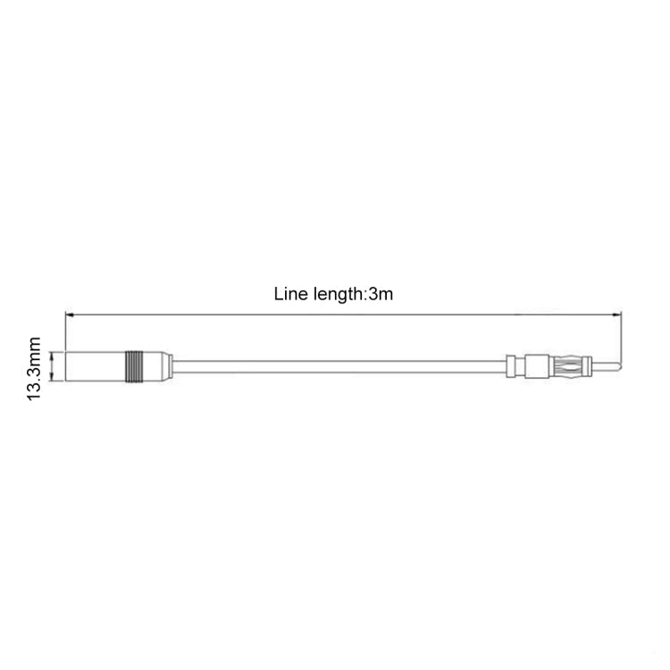 Car Electronic Stereo FM Radio Amplifier Antenna Aerial Extended Cable, Length: 3m, Length: 3m