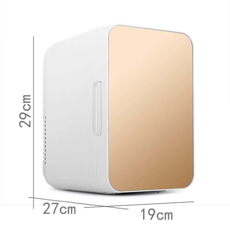 8L 37-48W Tempered Glass Panel Car / Home Mini Refrigerator US Plug, 8L US Plug(Gold), 8L US Plug(Silver)