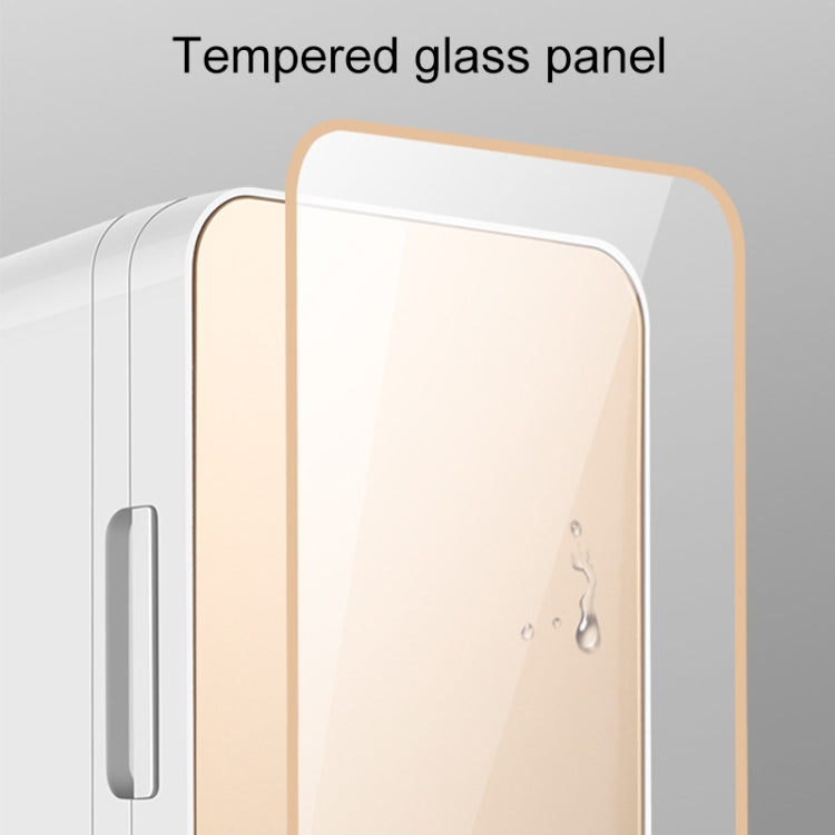 8L 37-48W Tempered Glass Panel Car / Home Mini Refrigerator US Plug, 8L US Plug(Gold), 8L US Plug(Silver)