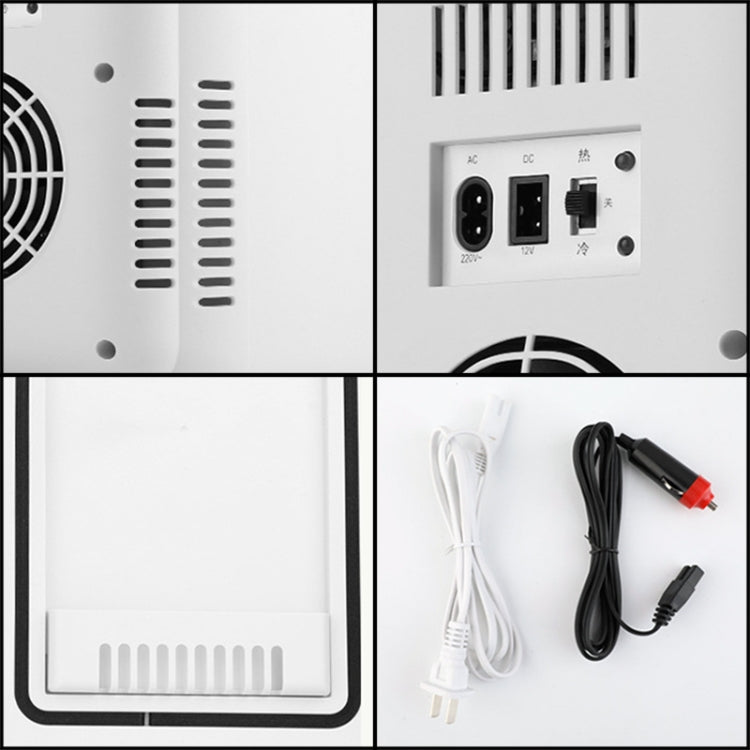 8L 37-48W Tempered Glass Panel Car / Home Mini Refrigerator US Plug, 8L US Plug(Gold), 8L US Plug(Silver)