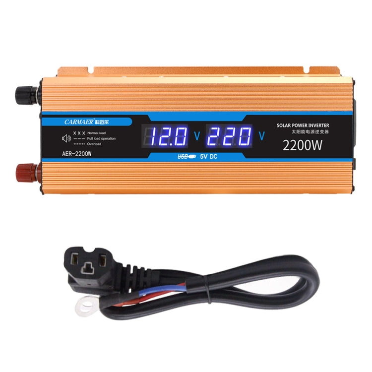 Carmaer 48V to 220V 2200W Car Multi-function Double Digital Display Inverter Household Power Converter, 48V to 220V 2200W