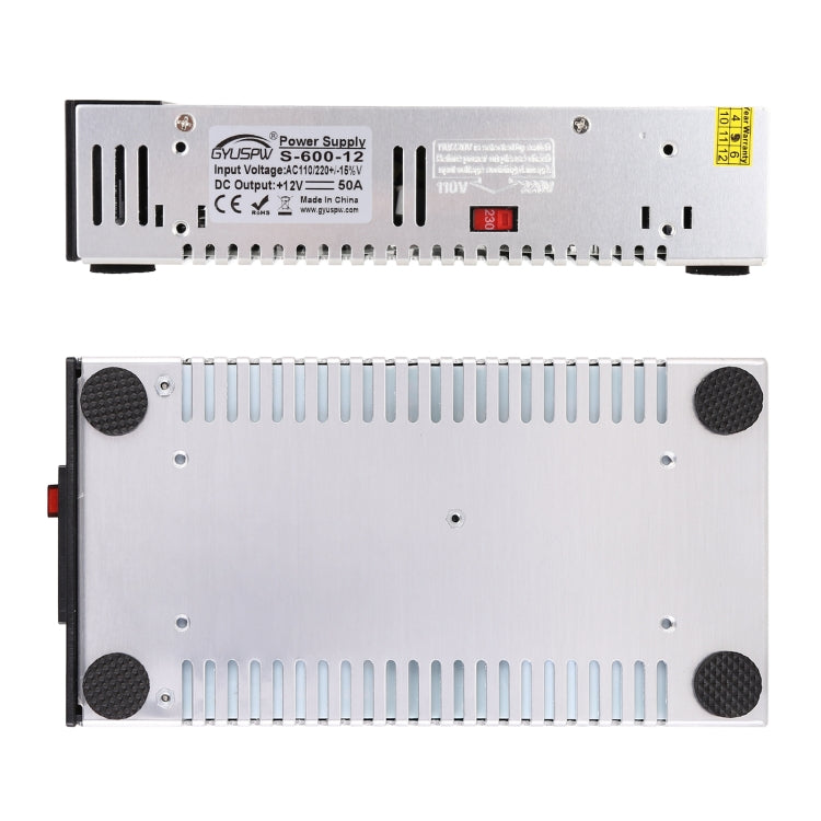 S-300-12 DC12V 300W 25A DIY Regulated DC Switching Power Supply Power Step-down Transformer with Clip, US Plug, S-600-12, US Plug