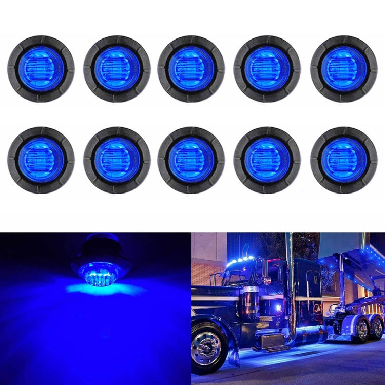 10 PCS MK-009 3/4 inch Car / Truck 3LEDs Side Marker Indicator Lights Bulb Lamp, MK-009(Red Light), MK-009(White Light), MK-009(Yellow Light), MK-009(Blue Light), MK-009(Green Light)