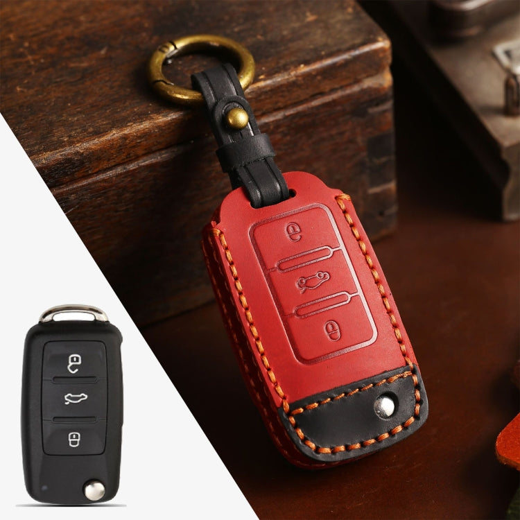 For Volkswagen Car Cowhide Leather Key Protective Cover Key Case, D Version, For Volkswagen, D Version, For Volkswagen,D Version