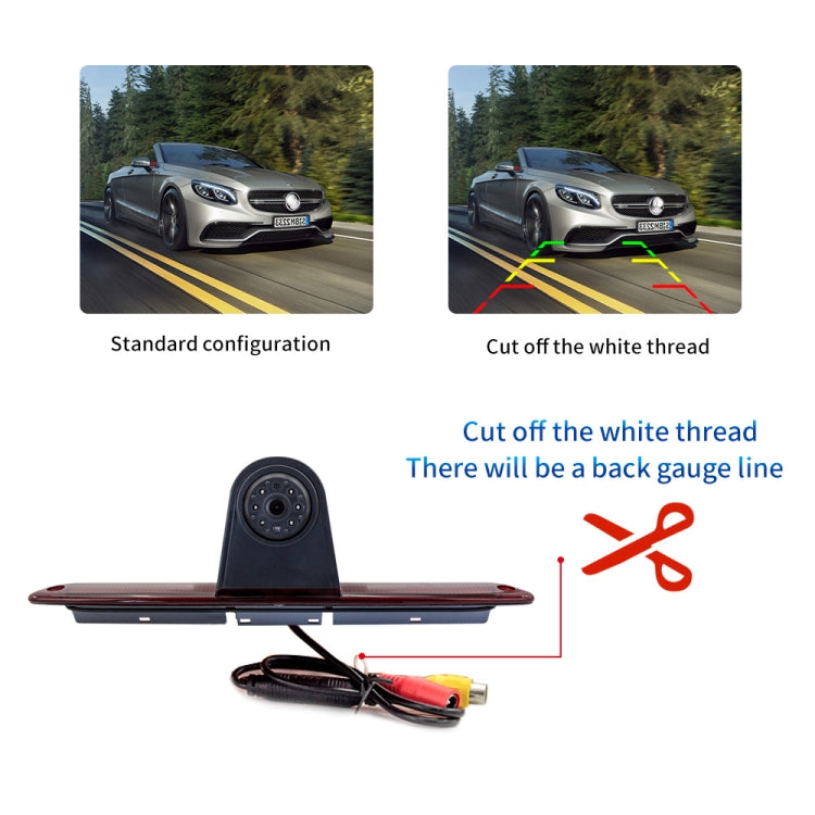 PZ461 Car Waterproof High Position Tail Light Brake Light View Camera + 7 inch Rearview Monitor for Mercedes Benz / Volkswagen, PZ461 + 7 inch Rearview Monitor