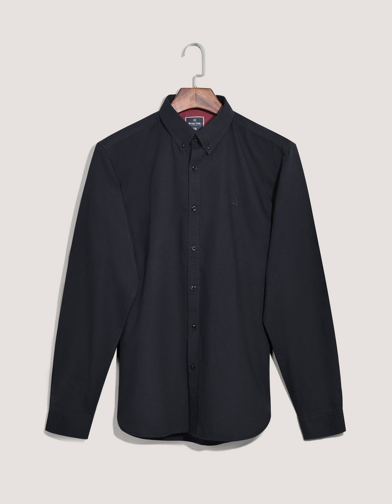 Black Long Sleeve Button Down Casual Shirt