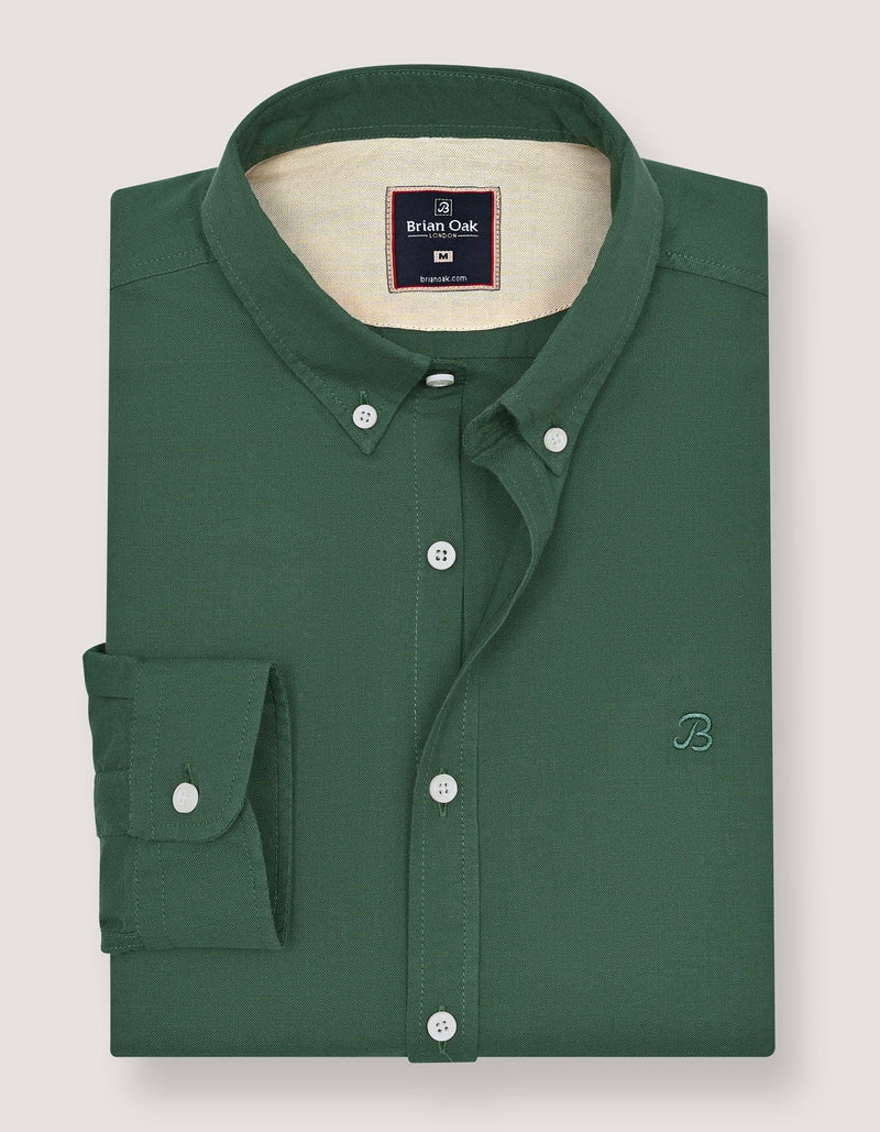 Dark Green Long Sleeve Button Down Casual Shirt