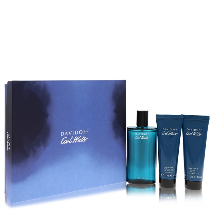 Davidoff Cool Water Gift Set – 4.2 oz (125 ml) Eau de Toilette Spray, 2.5 oz (75 ml) Balm