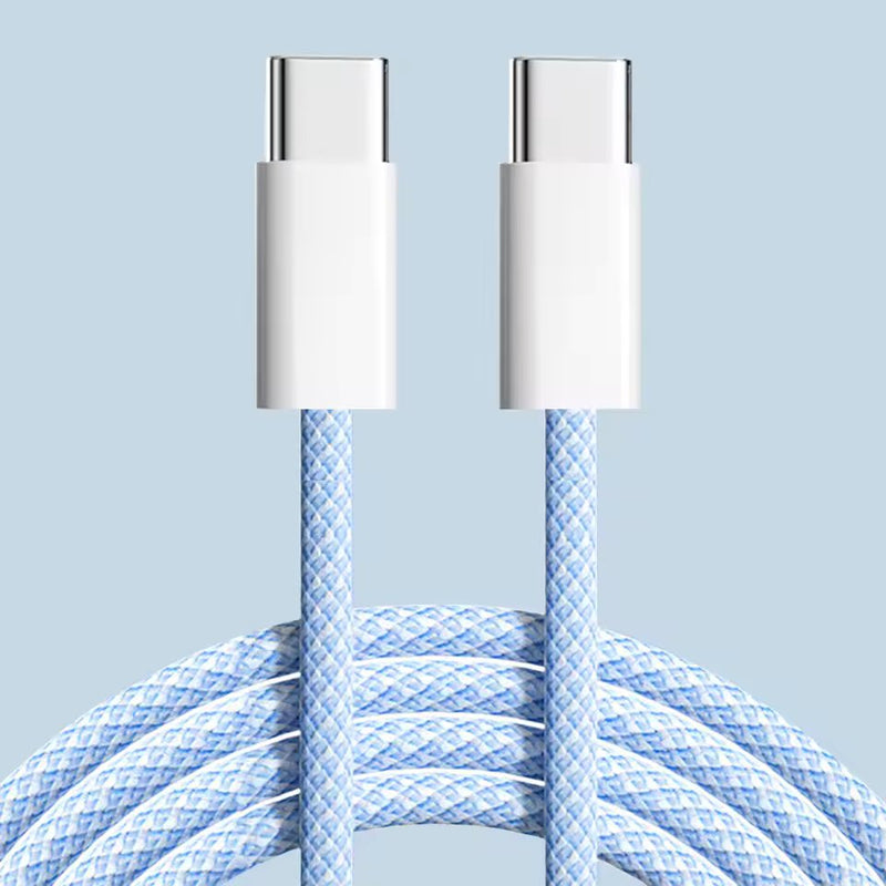 USB Type C to C Braided Colourful Charging Data Cable 1M 30W