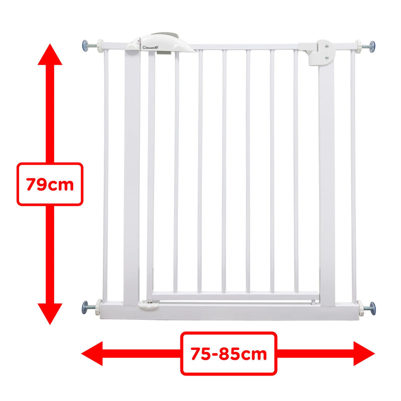 Callowesse Kangal Baby & Toddler Pressure Fit Door & Stair Safety Gate | 75-85cm x H79cm - White