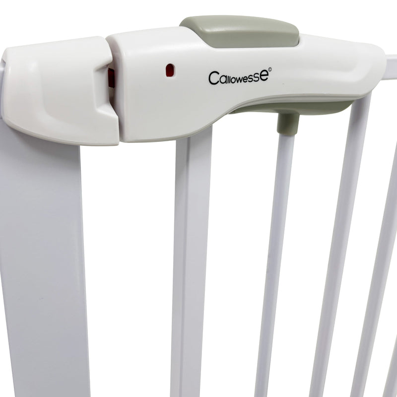 Callowesse Shiba Easy Close Baby & Toddler Pressure Fit Door & Stair Safety Gate | 75-85cm x H78cm - White