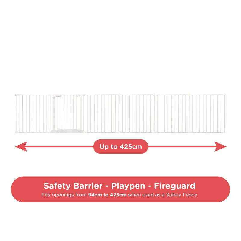 Callowesse XL Extendable Hexagonal Playpen, Fireguard and Room Divider - White