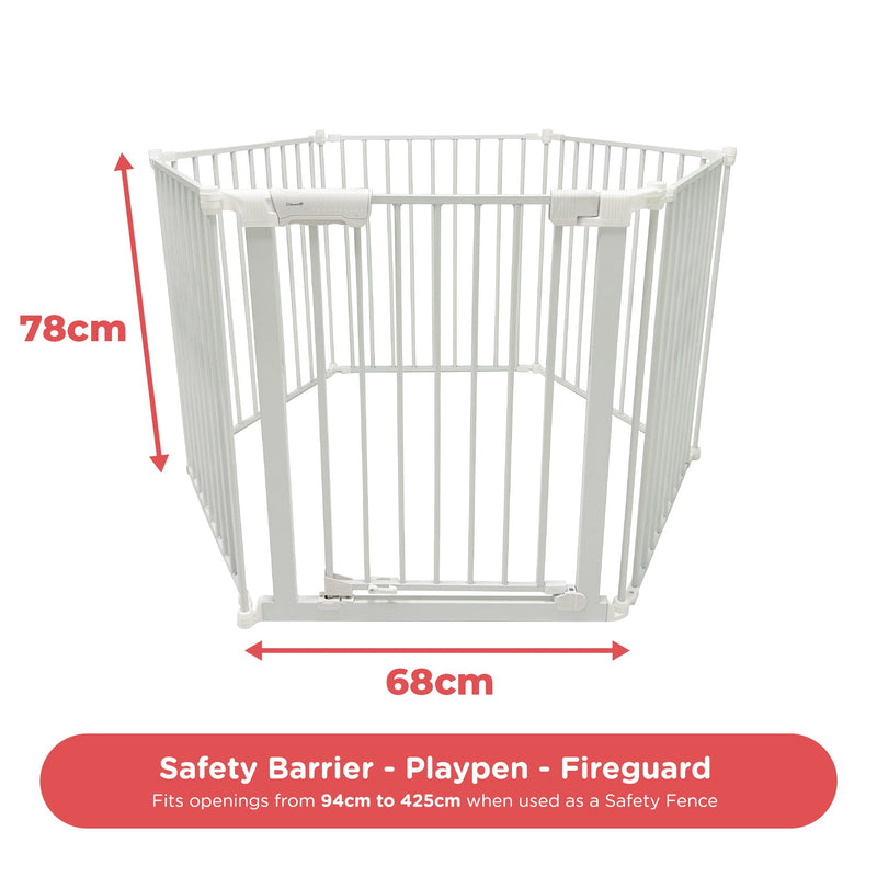 Callowesse XL Extendable Hexagonal Playpen, Fireguard and Room Divider - White
