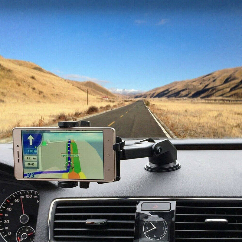 Car Phone Holder Universal Suction Mount Dashboard Windscreen Air Vent Mobile Black