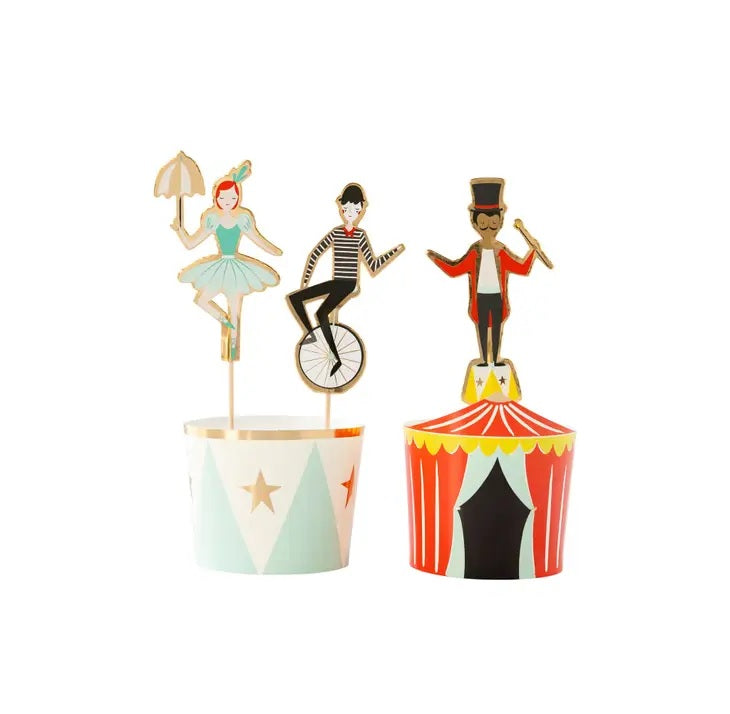 Carnival Baking Cups with Cupcake Picks