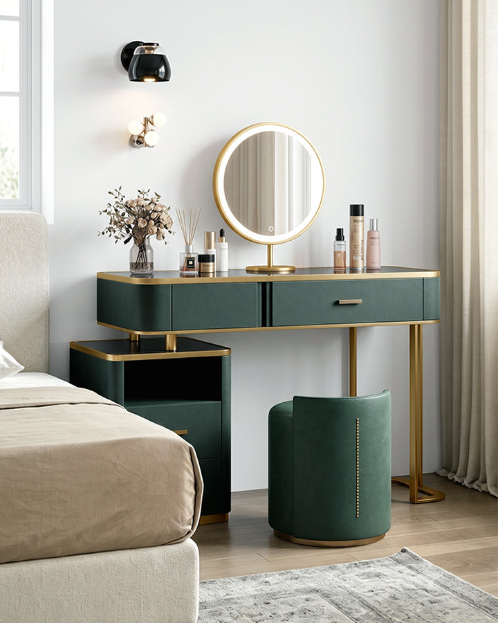 Casey-Lee Dressing Table with Mirror, Builtin Storage Box
