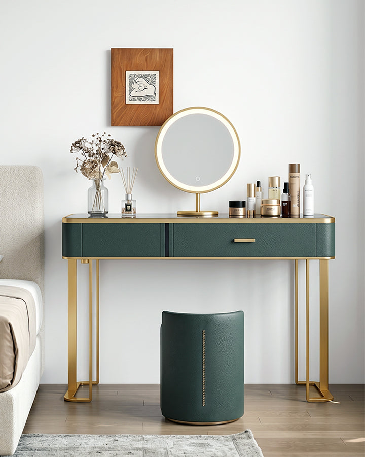 Casey-Lee Dressing Table with Mirror, Builtin Storage Box