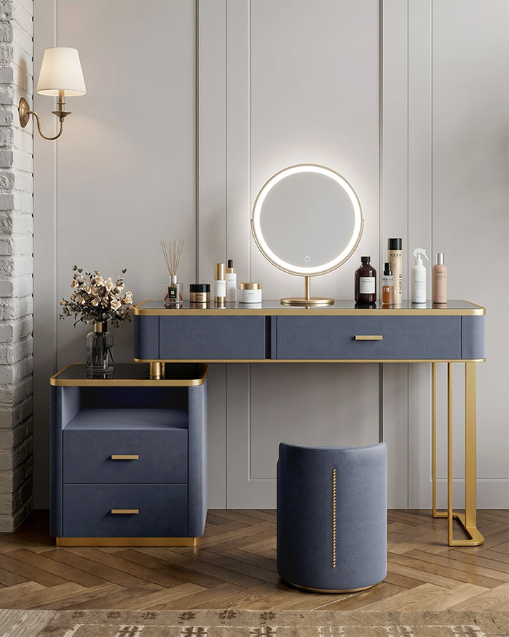 Casey-Lee Dressing Table with Mirror, Builtin Storage Box