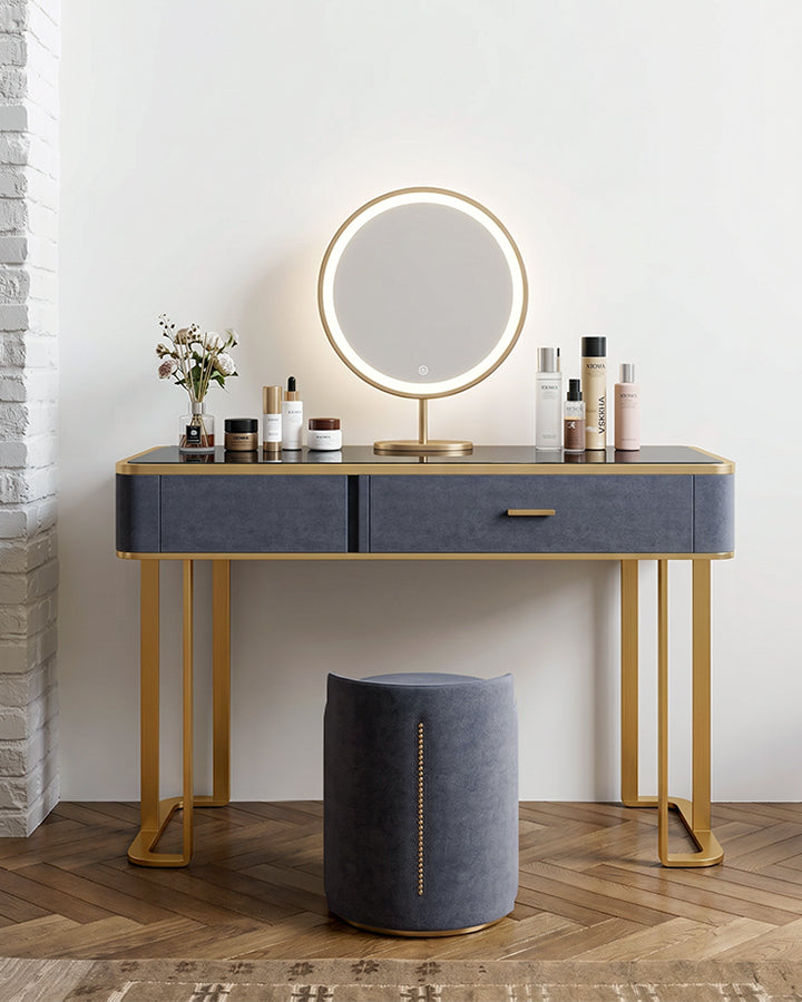 Casey-Lee Dressing Table with Mirror, Builtin Storage Box