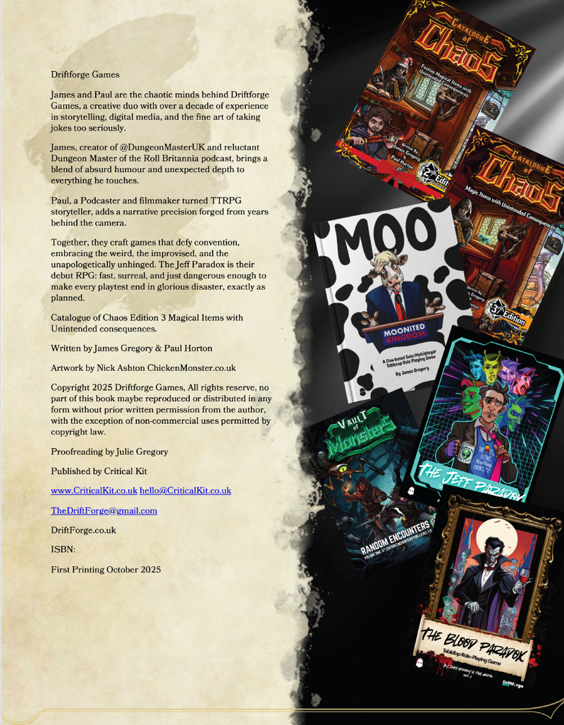 Catalogue of Chaos Ed. 2 - Festive Magical Items with Unintended Consequences