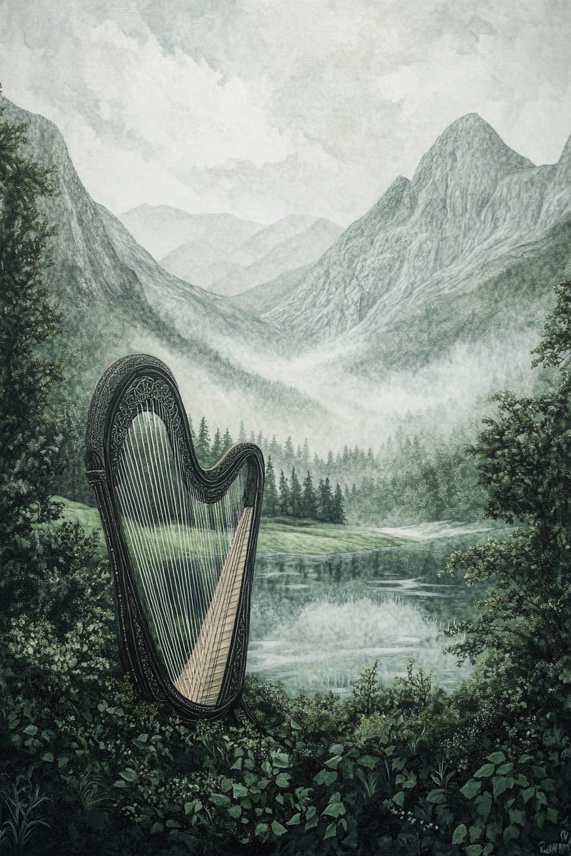 Celtic Harp Canvas