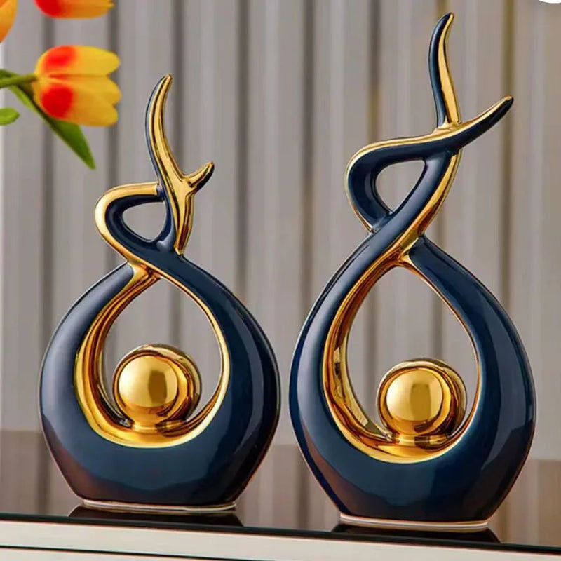 Modern Ceramic Feng Shui Wealth Ornaments - Prosperity Home Décor for Living Room, Home, Office