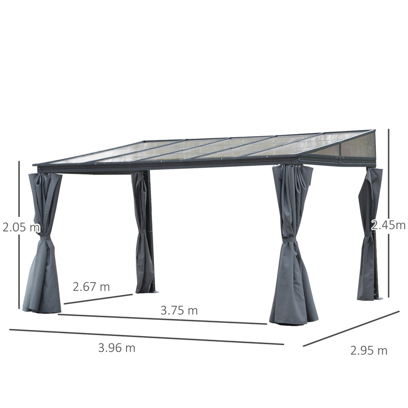 Outdoor Hardtop Pergola Party Tent Garden Waterproof , 4 x 3m, Grey