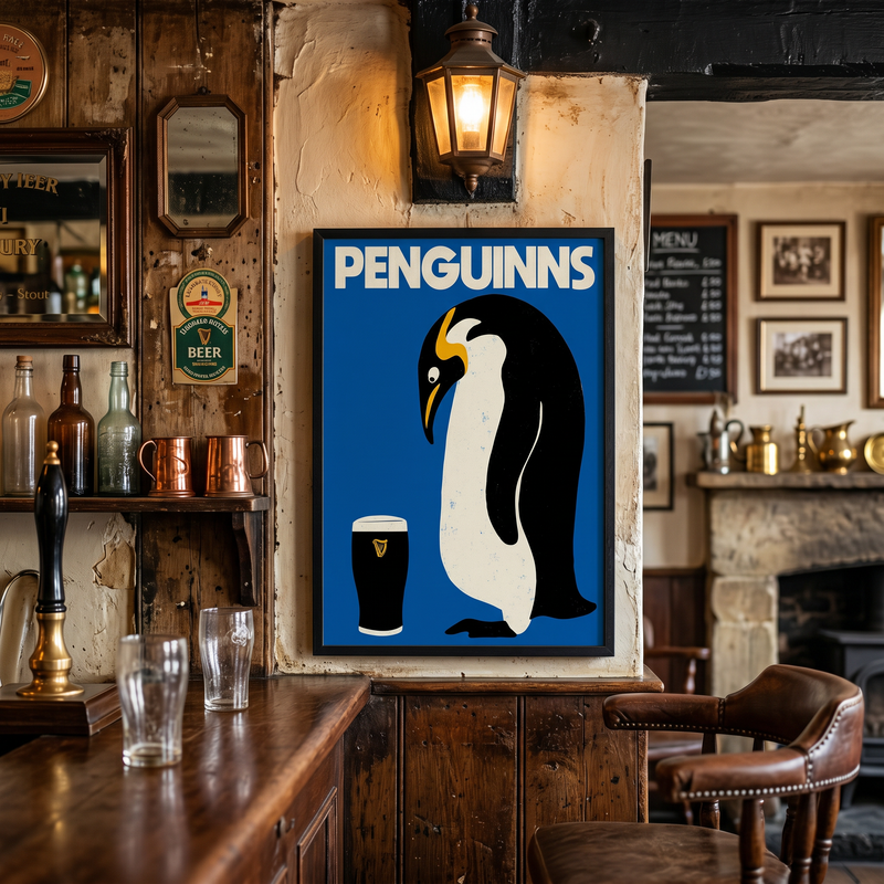 Penguinns - Penguin Guinness - A5 Print