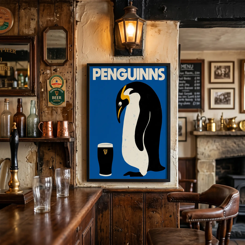 Penguinns - Penguin Guinness - A5 Print