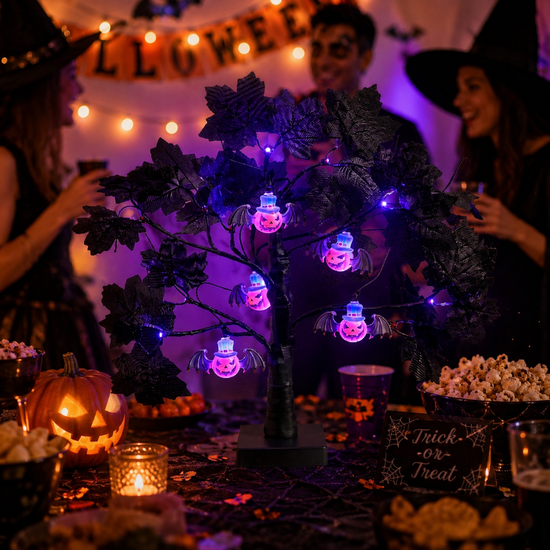 52cm Halloween Decor Twig Tree With Bats