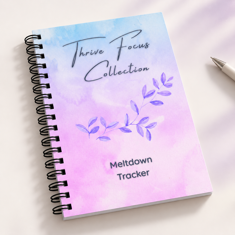 Meltdown Tracker | Thrive Focus Collection | Behaviour & Trigger Log for SEN Parents of Children with Autism & ADHD | A5 Journal